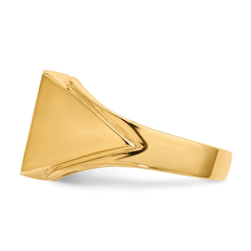 14k 12.0x12.0mm Open Back Mens Signet Ring