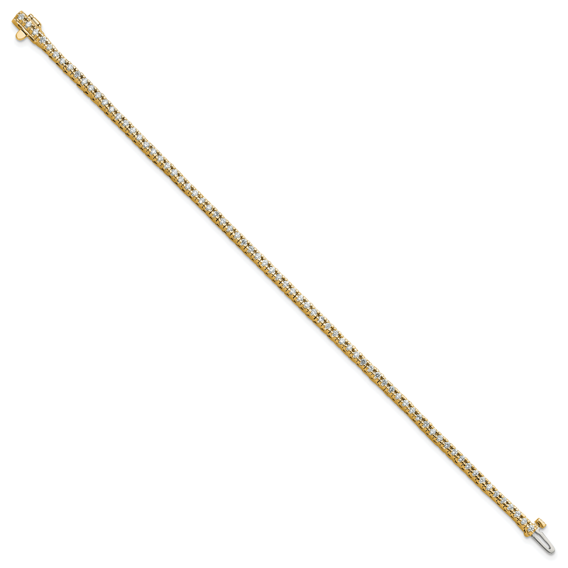 14K Yellow Gold 1 1/4 carat Lab Grown Diamond VS+ F+ Complete Tennis Bracelet
