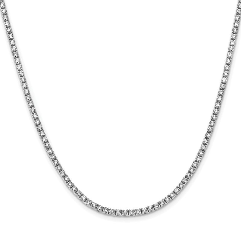 14k White Gold Complete 6.68 carat Round VS Diamond 17.5 inch Necklace
