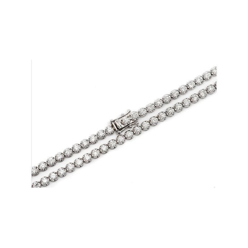 10pt Crown Set Tennis Necklace 14K 14.00ctw