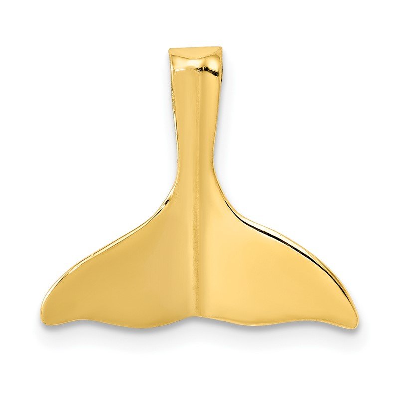 14k 3-D Polished Whale Tail Chain Slide