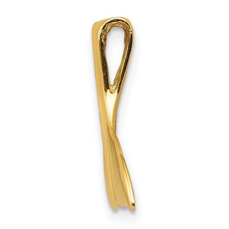 14k 3-D Polished Whale Tail Chain Slide