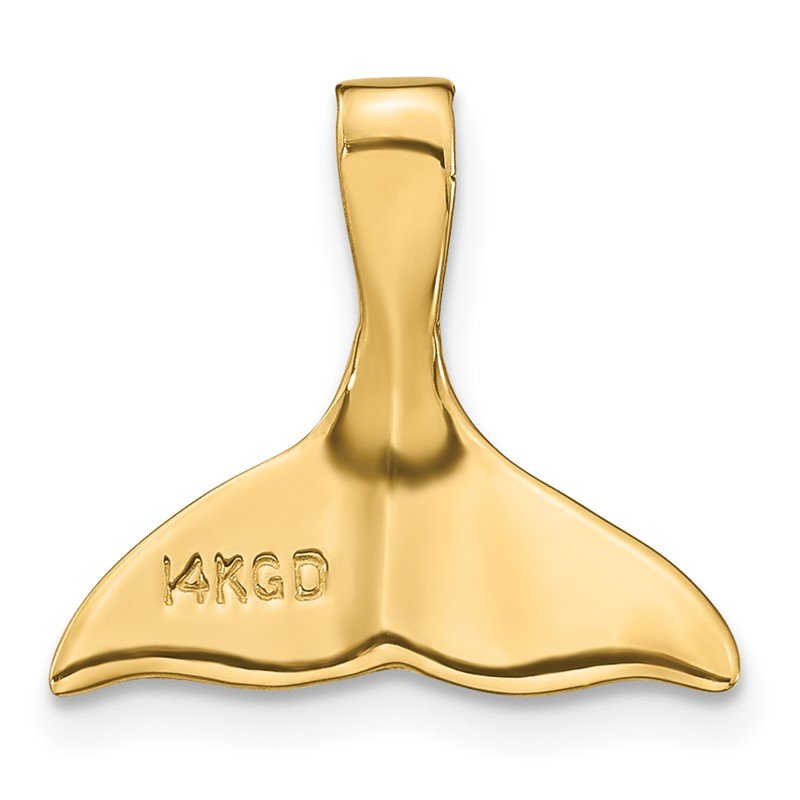 14k 3-D Polished Whale Tail Chain Slide