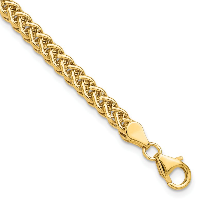14k Polished 4.3mm Fancy Braided Link 17 inch Necklace