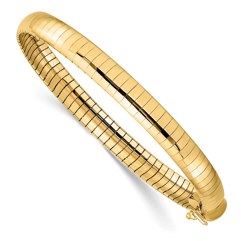 14k Polished 6mm Standard Weight 16 inch Domed Omega Necklace
