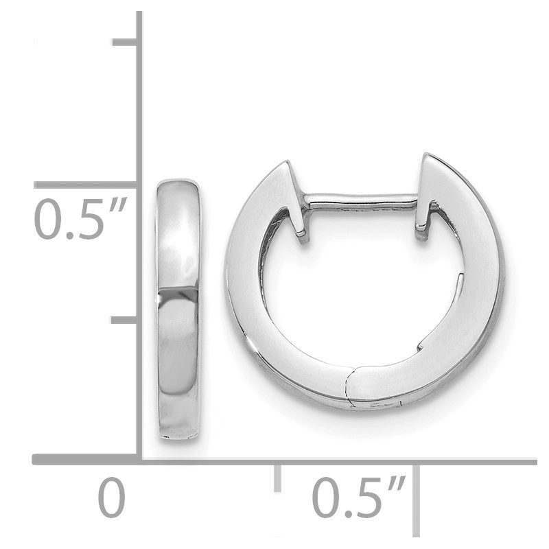 14K White Gold Hinged Hoop Earrings