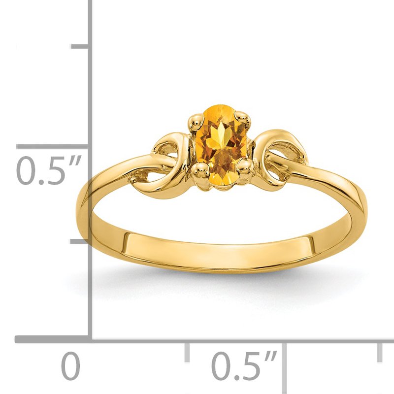 14k 5x3mm Oval Citrine ring