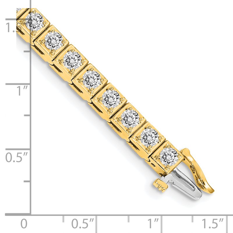 14k Complete 5.1 carat Round A Diamond 4-prong 7 inch Tennis Bracelet