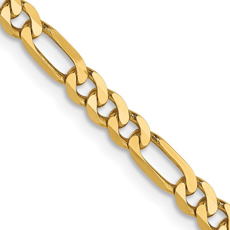 14K 3mm Flat Figaro Chain