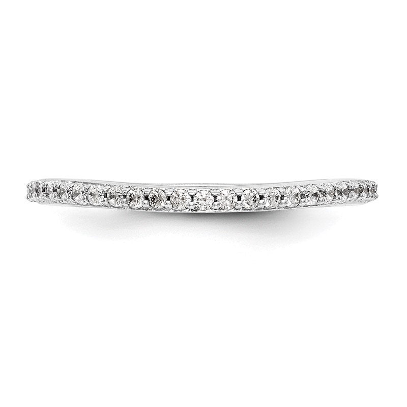 14K White Gold 1/4 carat Lab Grown Diamond VS/SI  D E F  Wedding Band