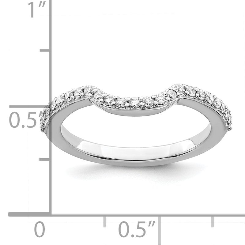 14K White Gold 1/4 carat Lab Grown Diamond VS/SI  D E F  Wedding Band