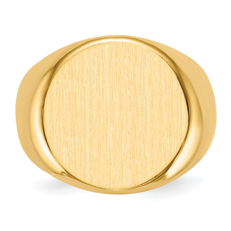 14k 18.0x18.0mm Closed Back Mens Signet Ring