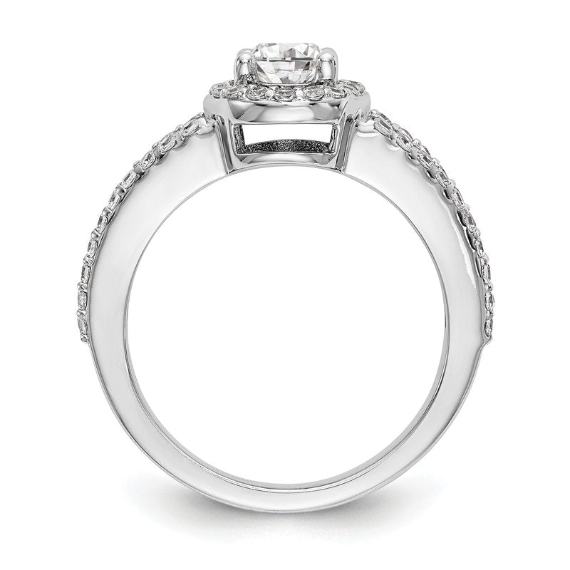 14K White Gold 1/2 carat Lab Grown Diamond VS/SI  D E F  Semi Mount Oval Halo Engagement Ring