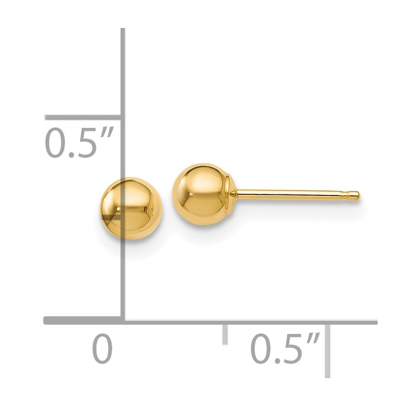14K Polished 4mm Ball Post Earrings