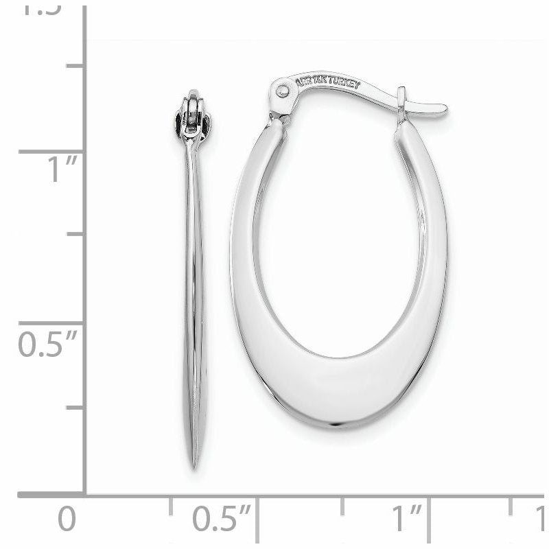 14k White Gold Polished Hoop Earrings