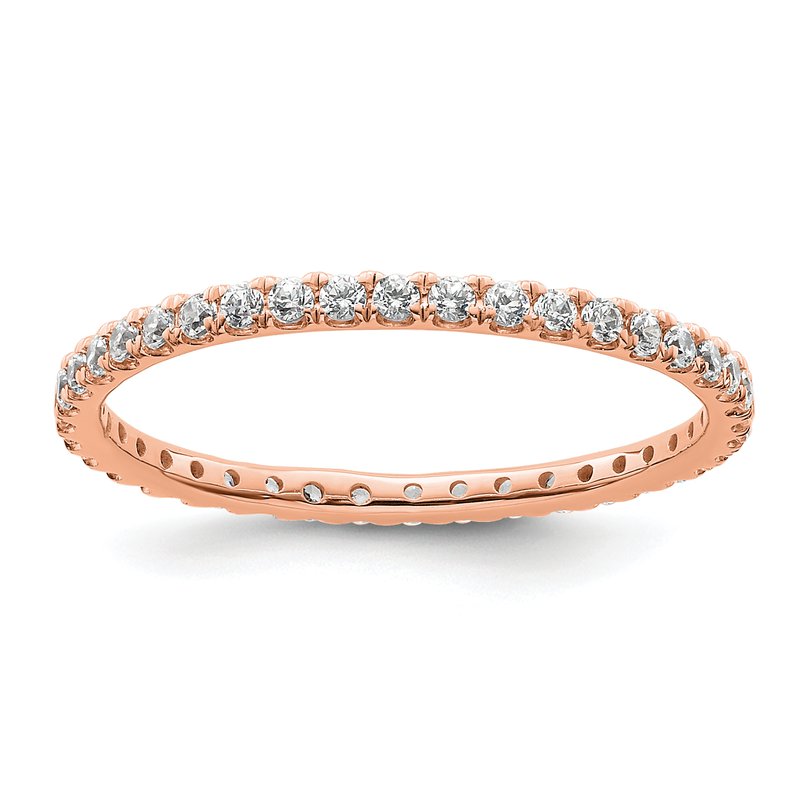 14K Rose Gold 1/2 carat Lab Grown Diamond VS+ F+ Size 4.5 Complete Eternity Band