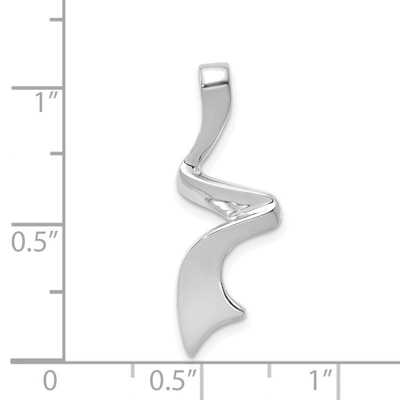 14k White Gold Polished Slide Fits up to 2mm Regular/6mm Fancy or Reversible Omega