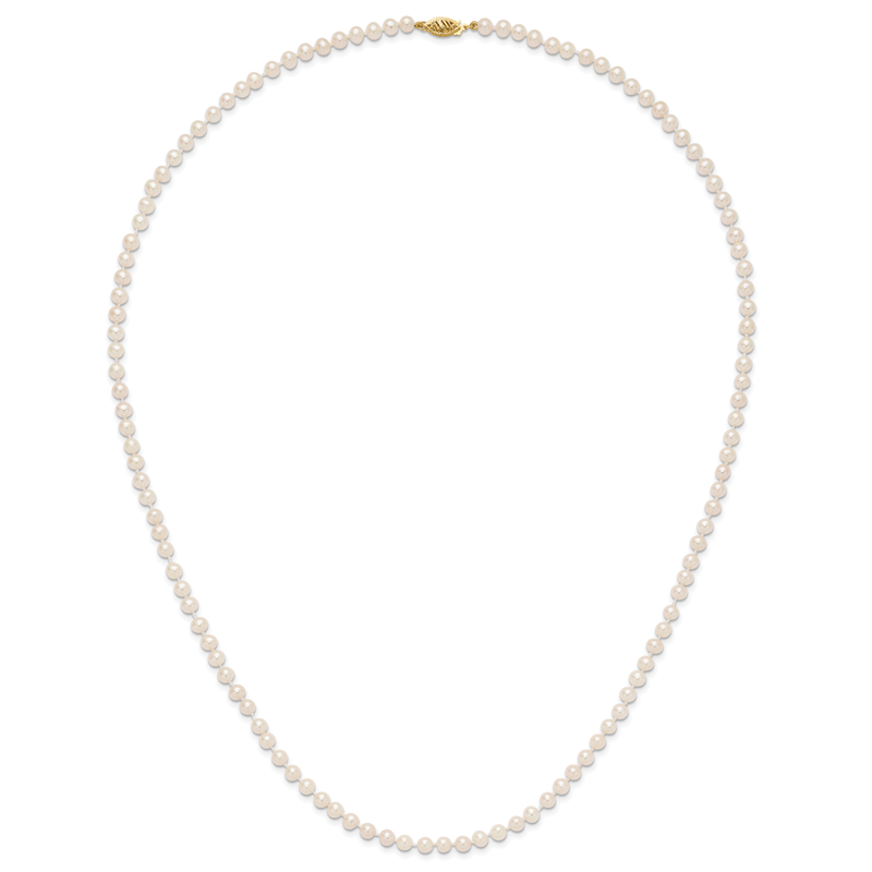 14k 4-5mm White Near-Round Freshwater Cultured Pearl 16 inch Necklace