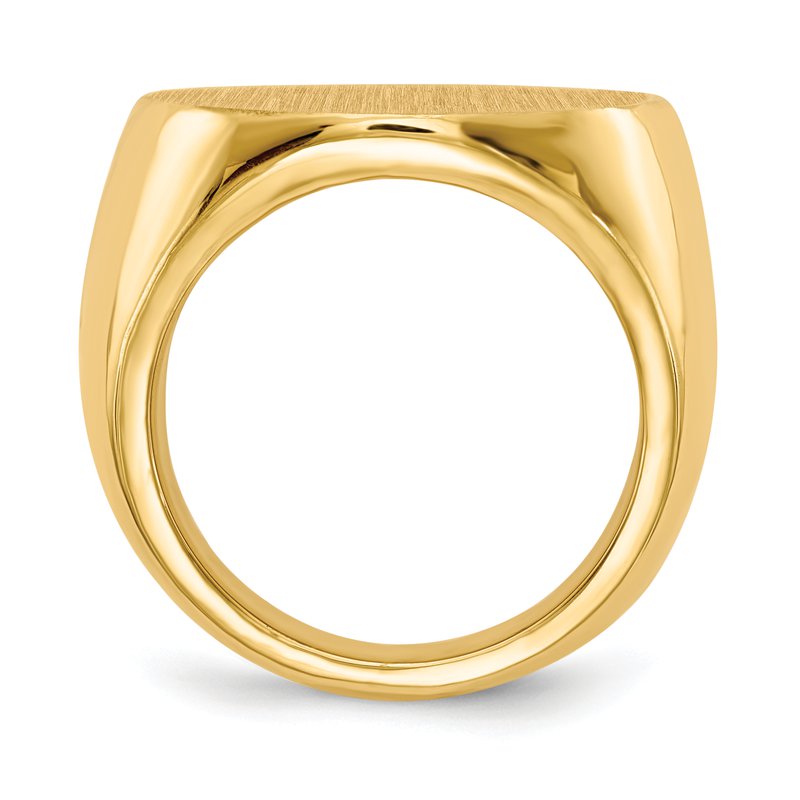 14k 21.0x21.5mm Closed Back Mens Signet Ring