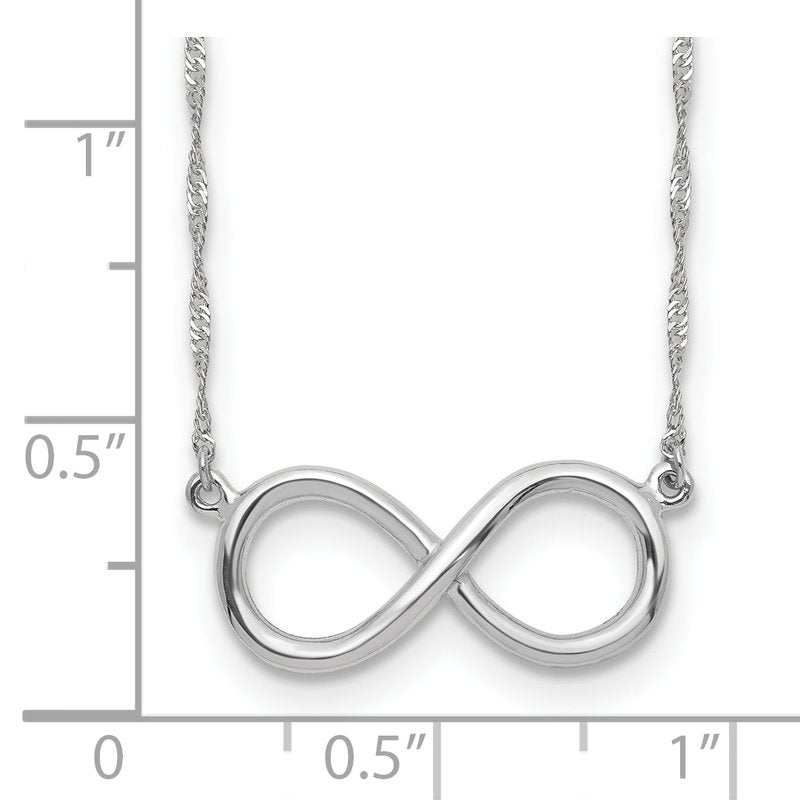 14K White Gold Polished Infinity Symbol 16.75 inch Necklace