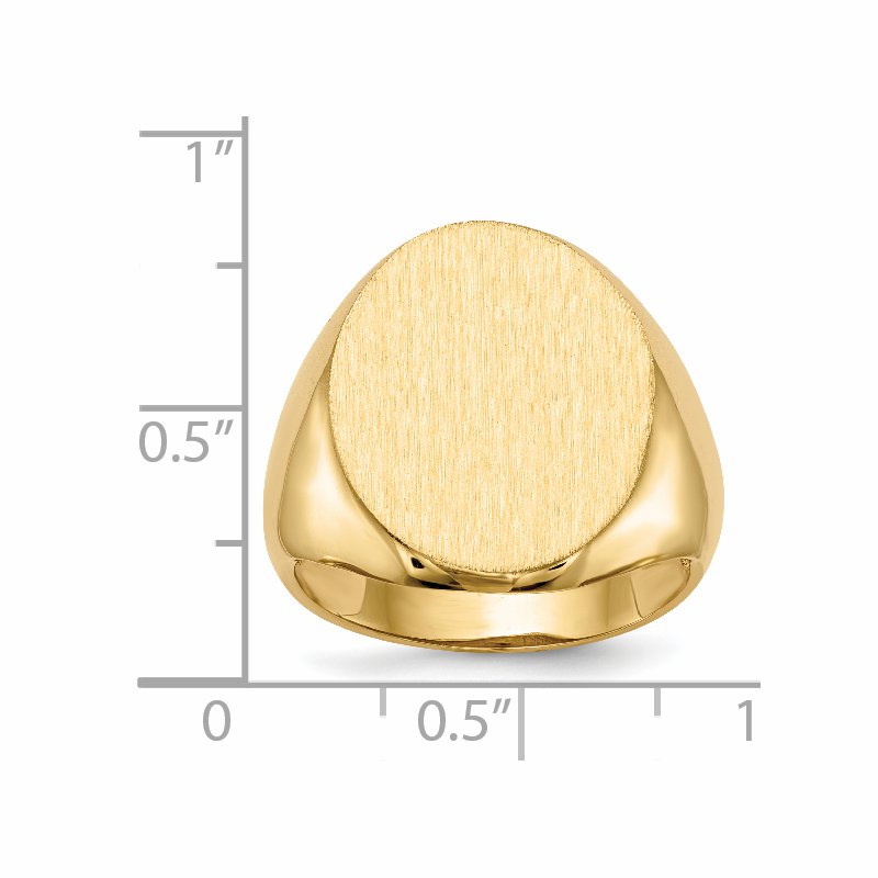 14k 16.5x20.0mm Open Back Mens Signet Ring