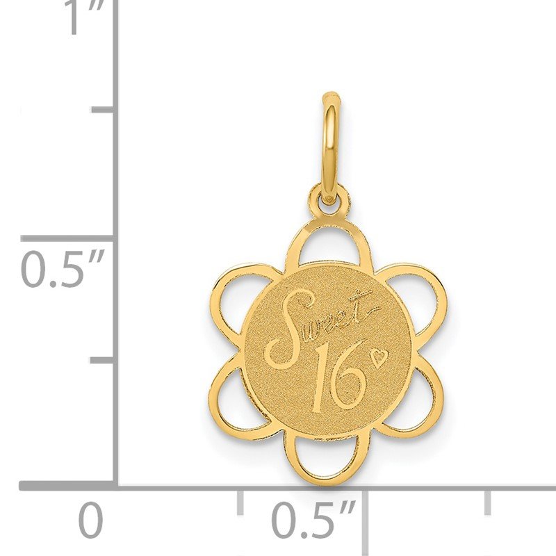 14k SWEET 16 Engravable Disc Charm