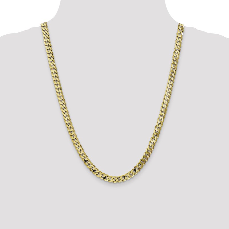 10K 7.25mm Flat Beveled Curb Chain