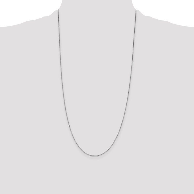 14K White Gold 14 inch .7mm Box with Lobster Clasp Chain