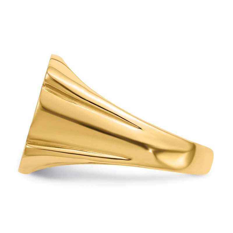 14k 16.5x15.0mm Closed Back Mens Signet Ring