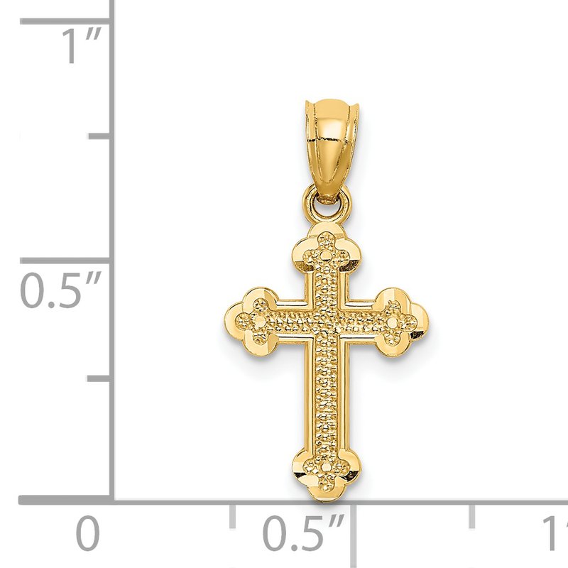 14k Small Budded Cross Charm