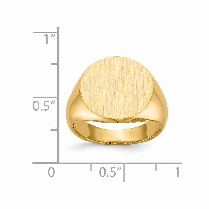 14k 15.5x15.0mm Closed Back Signet Ring