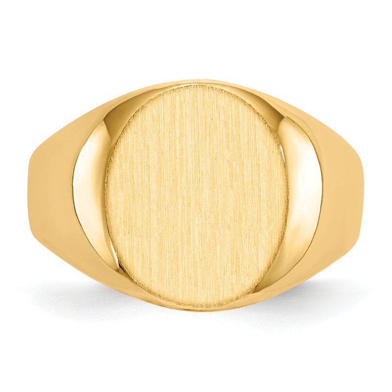 14k 12.0x14.5mm Open Back Mens Signet Ring