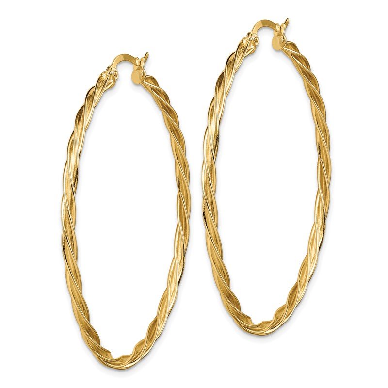 14K Polished 2.5mm Twisted Hoop Earrings
