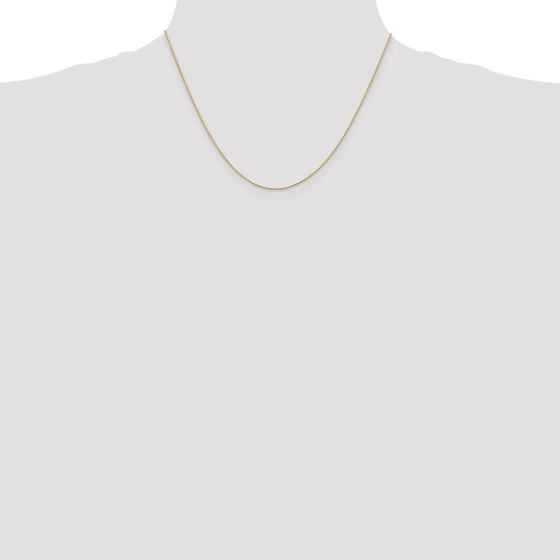 14K 10 inch .8mm Diamond-cut Parisian Wheat with Lobster Clasp Anklet