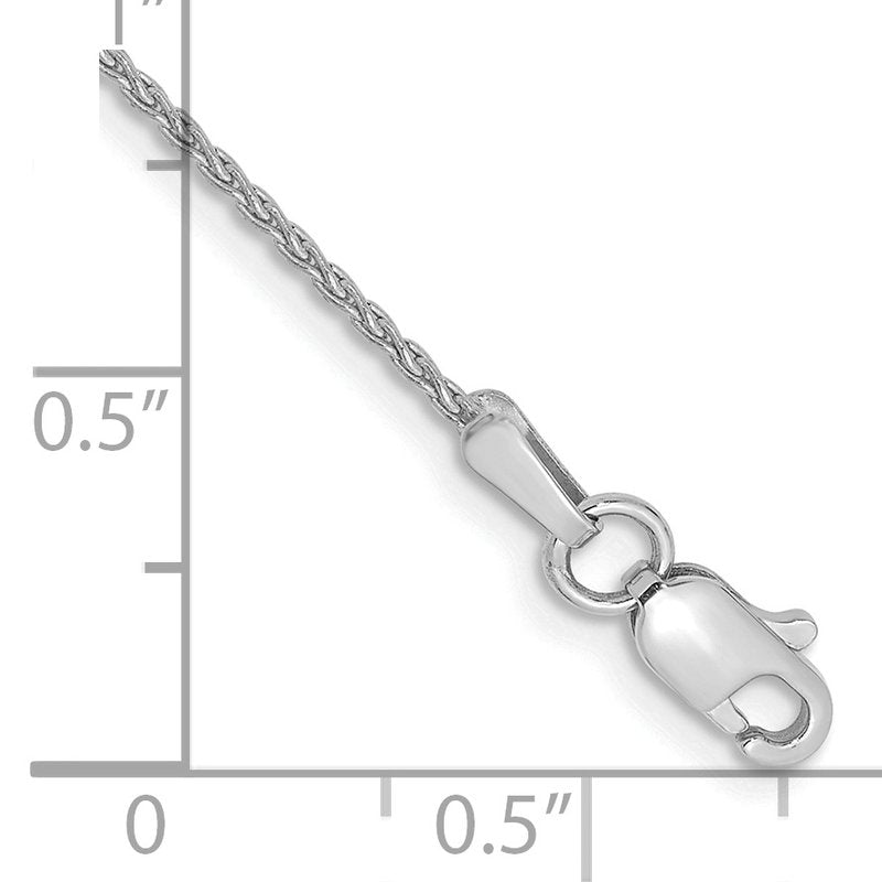 14K White Gold 10 inch 1.2mm Parisian Wheat with Lobster Clasp Anklet