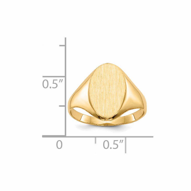 14k 8.5x14.0mm Closed Back Signet Ring