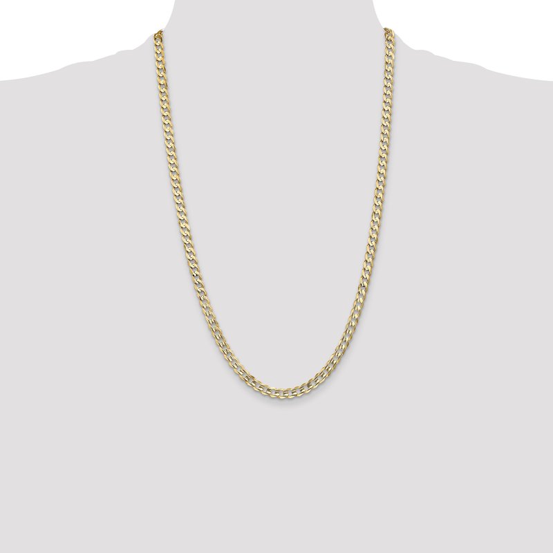 14K 26 inch 5.25mm Open Concave Curb with Lobster Clasp Chain