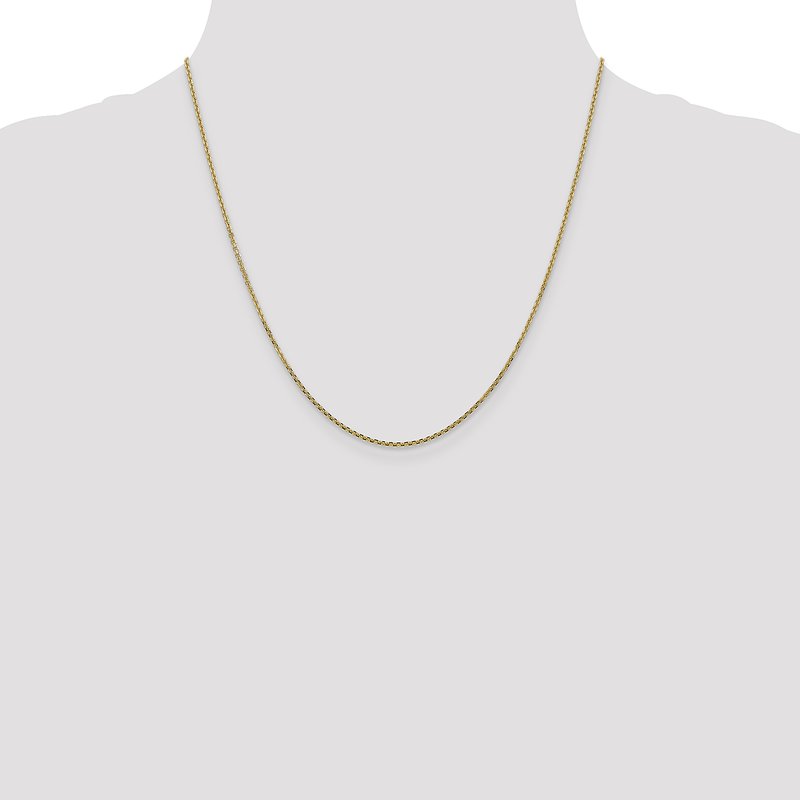 14K 14 inch 1.45mm Solid Diamond-cut Cable with Lobster Clasp Chain