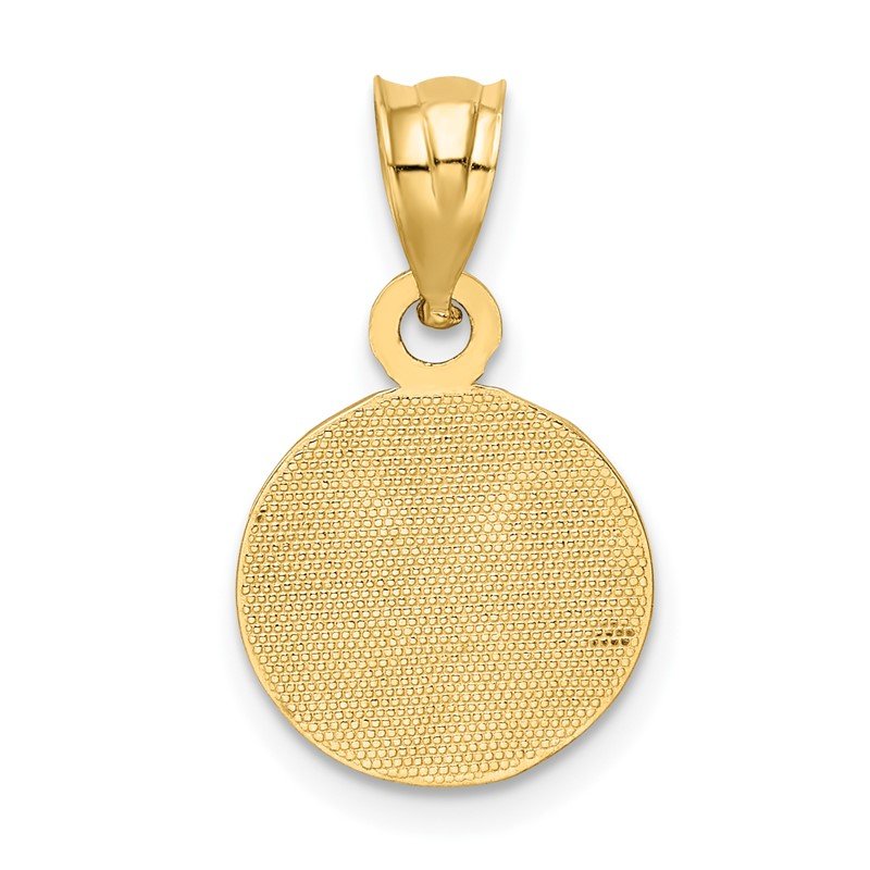 14k Black and White Enameled Flat Soccer Ball Pendant