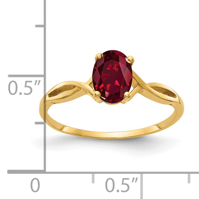 14k 7x5mm Oval Created Ruby ring