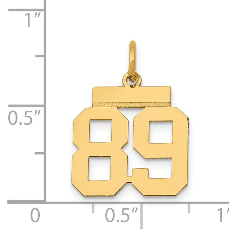 14k Small Polished Number 89 Charm