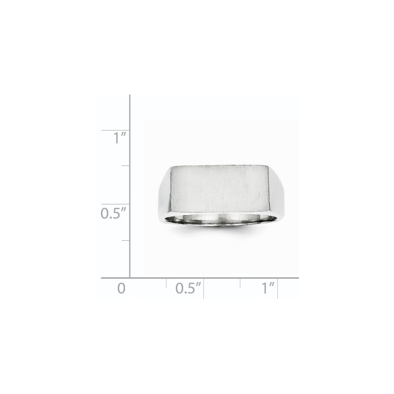 14k White Gold 16.5x8.0mm Closed Back Signet Ring