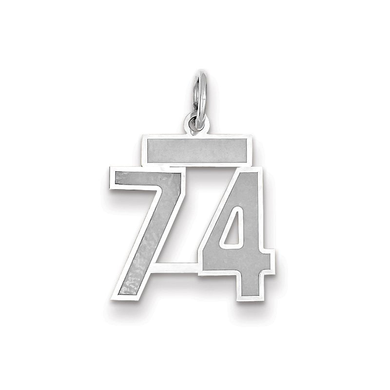 14kw Small Satin Number 74 Charm