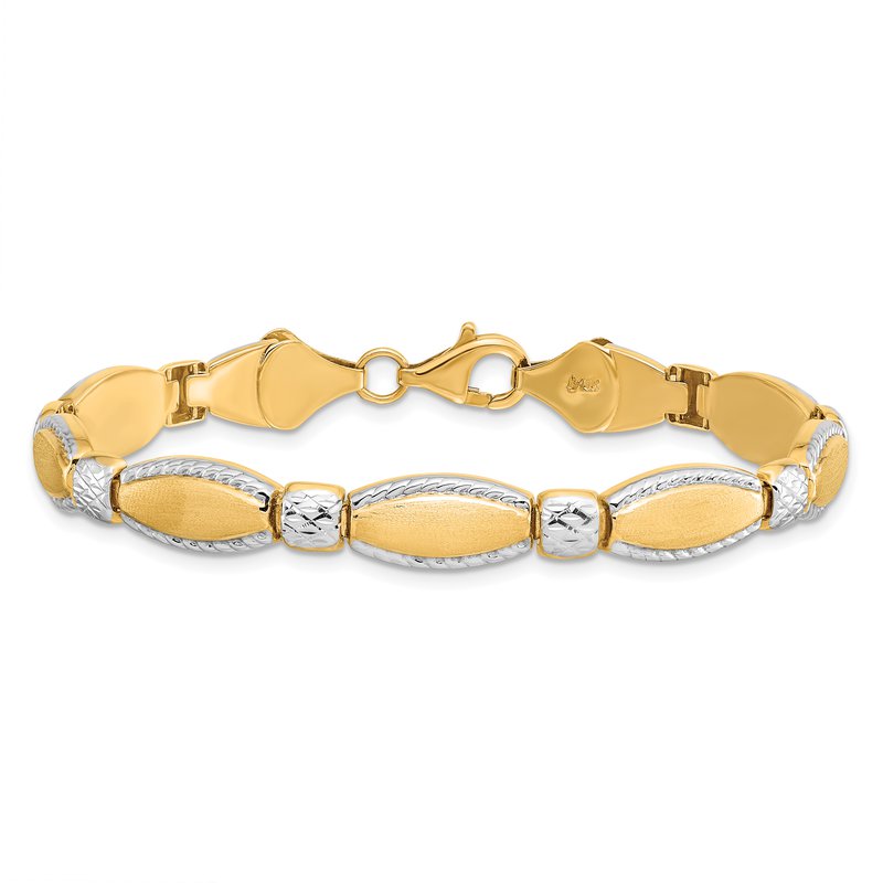 10K w/Rhodium D/C Bracelet