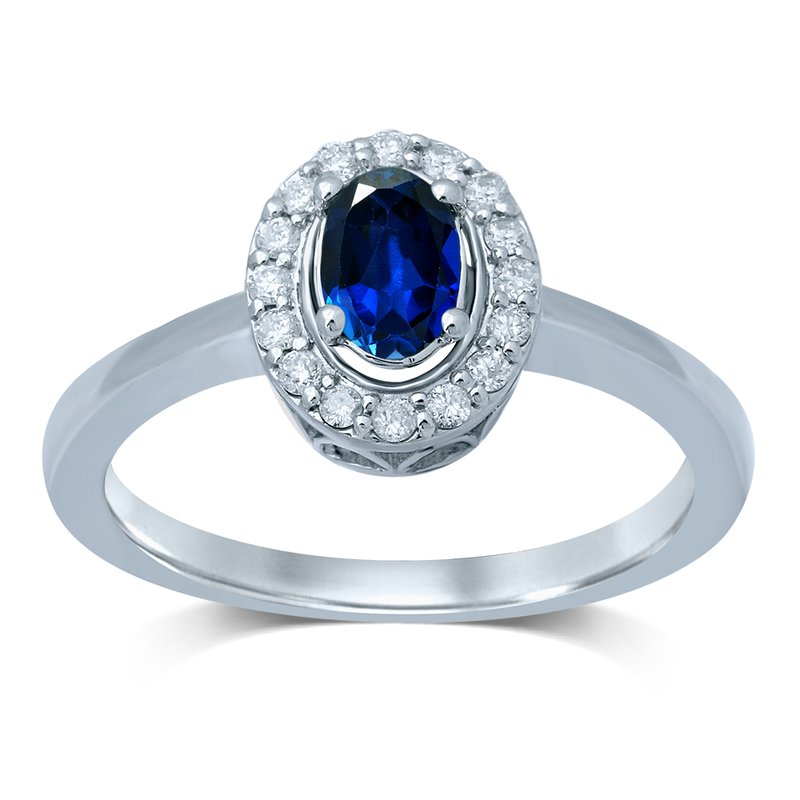 14K  0.15Ct Diamond  Sapphire  Ring