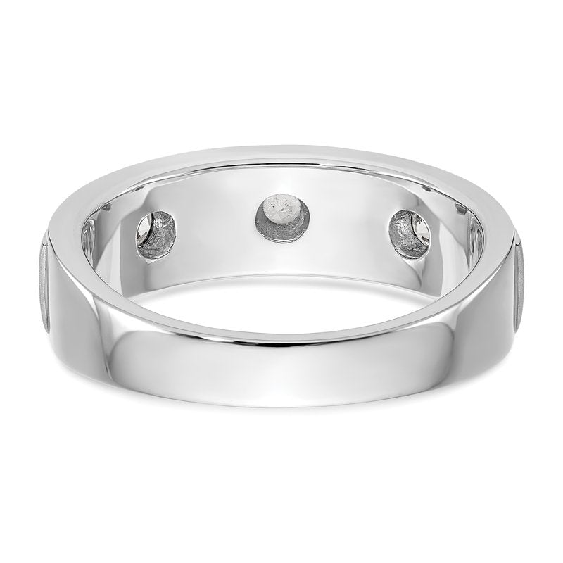 14K White Gold Men's 1/3 carat Lab Grown Diamond VS/SI  D E F  Band