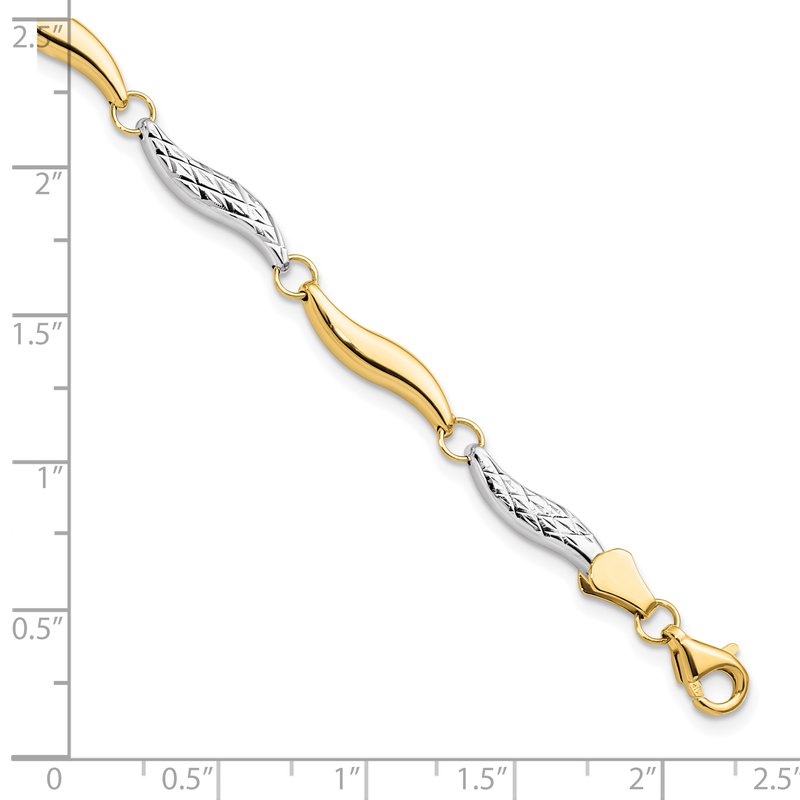 10K w/Rhodium D/C Bracelet