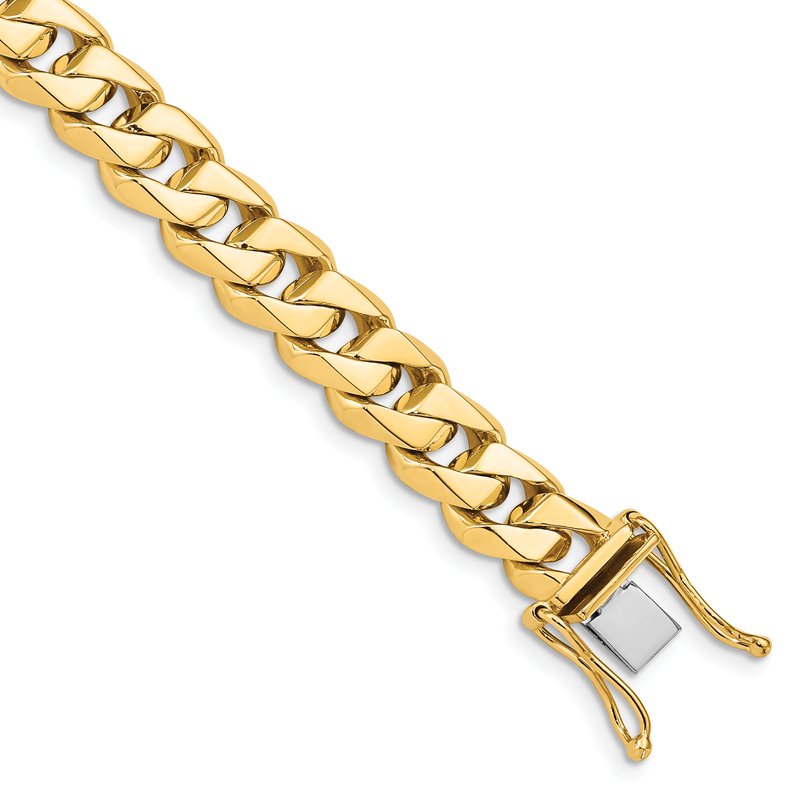 14K 20 inch 8.6mm Hand Polished Fancy Traditional Link with Box Catch Clasp Chain