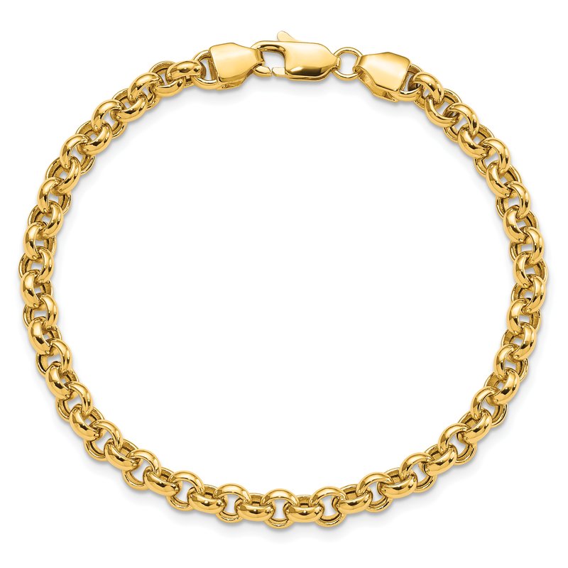 14k Polished Fancy 5mm Rolo Link 18 inch Necklace