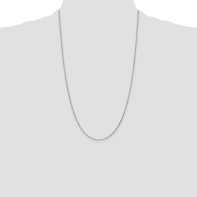 14K White Gold 14 inch .95mm Diamond-cut Cable with Lobster Clasp Chain